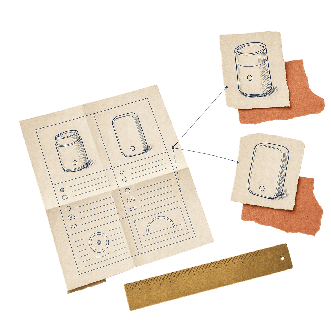 Editorial illustration of a product comparison checklist