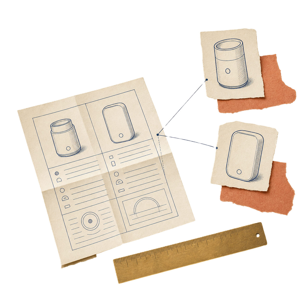 Editorial illustration of a product comparison checklist